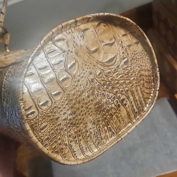 Brahmin Tan Crocodile-Embossed Backpack - Picture 8 of 9